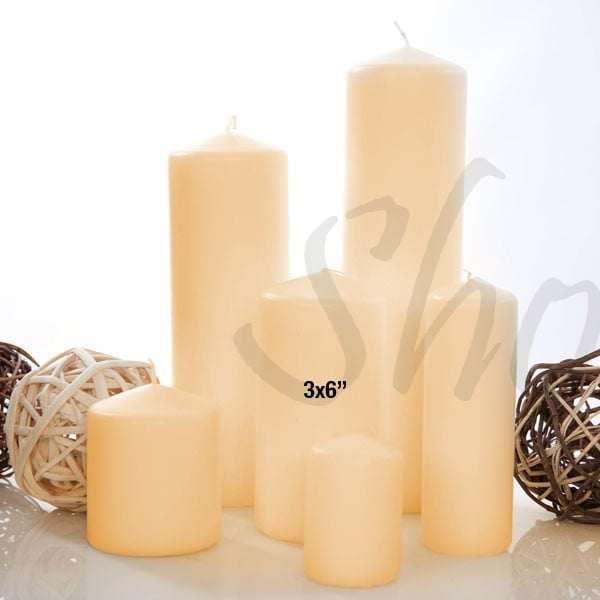 Unscented 2"x 8" Tall Prayer Container Candle Black 3PCS Mega Candles 