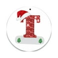 thumbnail image 2 of Up to 50% off!LSLJS Christmas Tree Hanging Ornaments,3.15 inch Acrylic Flat Round Pendant with Shiny Alphabet and Red Hat Sparkling Letter Rearview Mirror Pendant Christmas Decorations Christmas Gifts, 2 of 2