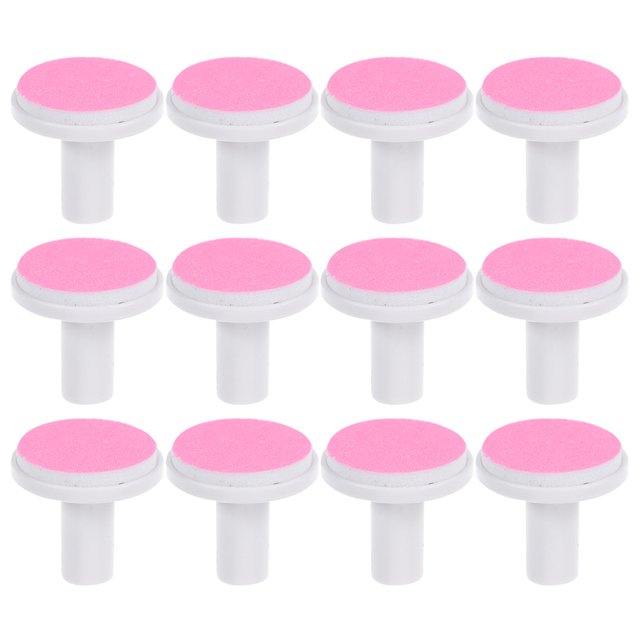 SHISUYAN 12 Pcs Adults Nail File Pads Nail Trimmers Replacement Pad Grinding Heads Polish Disc For Electric Nail Trimmer Clippers Pink