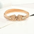 thumbnail image 2 of Prolriy Belts for Women, Women Metal Fashion Casual Elastic Thin Waist Floral Decorative Stretch Belt Womens Belt Gold One Size, 2 of 4