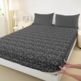 thumbnail image 3 of Feelyou Grey Damask Flower Twin Sheet Sets, Tribal Gothic Skull Bedding, 3 Pieces, 3 of 7