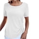 thumbnail image 2 of Fiudx Ofertas Flash Del Día Solo En Línea Blusa de Manga Corta con Cuello Redondo, Informal, Cómoda Ya La Moda para Mujer, 2 of 6