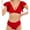 Red, variant on RKSTN Swimsuit for WomenSolid Color Fashion Casual High Waist Ruffled Split Bikinis SetsCasual Fashion Bathing Suit for Women