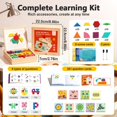 thumbnail image 2 of Wooden Magnetic Pattern Block Puzzle Set, Tangram Puzzle Learning Toy with Pattern Cards, Educational Learning Toys Gift for Toddlers 5-10, 2 of 10