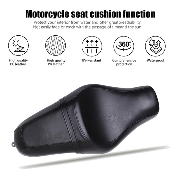 Black Motorcycle Driver Passenger Two Up Seat for Harley Sportster 883 1200 48 72
