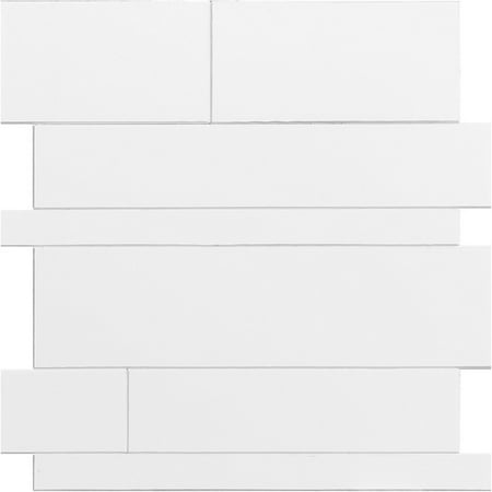 Bond Tile Easy Luxe Railroad White 3 in. x 6 in. SPC Peel and Stick Tile Sample