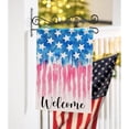 thumbnail image 5 of Welcome July 4th Patriotic Watercolor Decorative Garden Flag, Blue Pink Stars Stripes America USA Independence Day Yard Outside Decorations, American Outdoor Small Home Decor Double Sided 12x18, 5 of 6