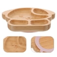 thumbnail image 3 of Miangastore Divided Plate Wood Dinner Plate Food Serving Tray Serving Platter Soup Plate Tray, 3 of 8