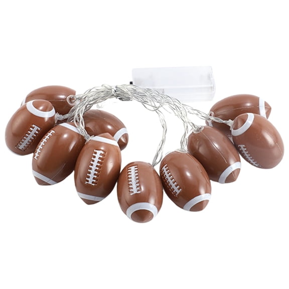 Hoowood Football String Lights 4.9 feet 10 LED Battery Operated Rugby Theme Sports Decor for Game Day and Sports Party Decoration 1 pack