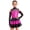 Hot Pink, variant on Kids Girls Cold Shoulder Long Sleeve Tiered Skirt Leotard Sequins Jazz Dance Dress Salsa Rumba Stage Performance Purple 16