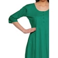 thumbnail image 3 of Moomaya Solid Cotton Kurtis For Women Party Wear 3/4 Sleeve Fashion Women Dress, 3 of 5