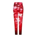 thumbnail image 4 of lcziwo Womens Valentine's Day Compression Leggings Gym High Waisted Workout Yoga Pants Fashion Heart Graphic Print Tights Multicolor S, 4 of 6