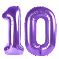 thumbnail image 1 of Globo Kelfuoya número 10 morado de 40" de papel metalizado Mylar, 1 of 6