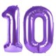 thumbnail image 1 of Globo Kelfuoya número 10 morado de 40" de papel metalizado Mylar, 1 of 6