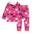 thumbnail image 4 of Weebloom Halloween Kids Girls Winter Pajamas Cute Pumpkin Bat Boys Pajama Set Long Sleeve Sleepwear Nightwear Pjs Loungewear Pink 7Y, 4 of 4