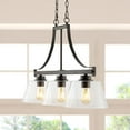 thumbnail image 4 of JONATHAN Y Jayden 36" 3-Light Industrial Farmhouse Iron/Glass Linear LED Pendant, Oil Rubbed Bronze/Clear, 4 of 9