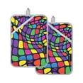 thumbnail image 7 of Yayeee Pot Holders Kitchen Heat Resistant with Pocket 7"x9.8" Cotton Oven Cooking Hot Pads, Colorful Psychedelic, 7 of 7