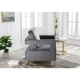 thumbnail image 4 of Carolina Classics Adadon 33 In Wide Velvet Upholstered Arm Chair in Gray, 4 of 13