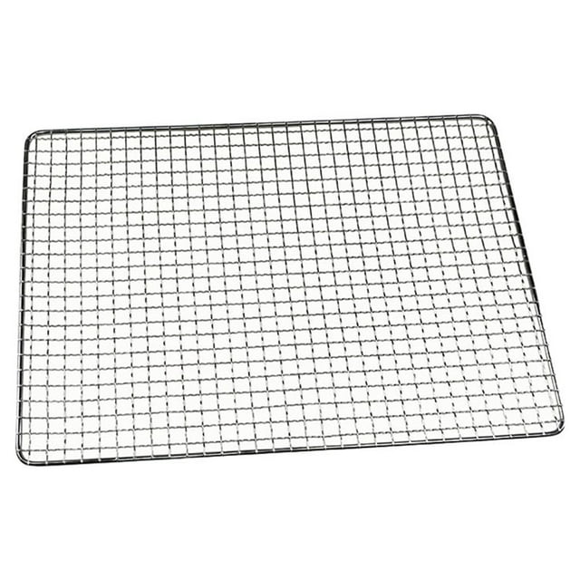 kurtrusly Barbecue Grille Welded Washable Reusable Portable Rectangular Zinc Plated BBQ Picnic Grill Mesh Net Accessories 50x38cm 1Set
