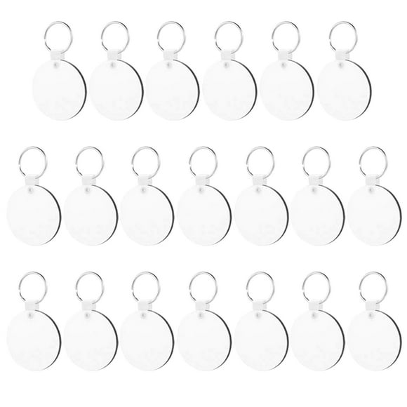 20Pcs Sublimation Blank Keychain DIY MDF Blank Keychain with Key Ring Thermal Transfer Printing Keychain