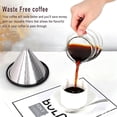 thumbnail image 3 of Reusable Stainless Steel Pour Over Coffee Filter Compatible with  6/8/10 Cup,  V60 &  Coffee Makers, Double Layer Cone Dripper, Paperless Coffee Brewing Filter, 3 of 6