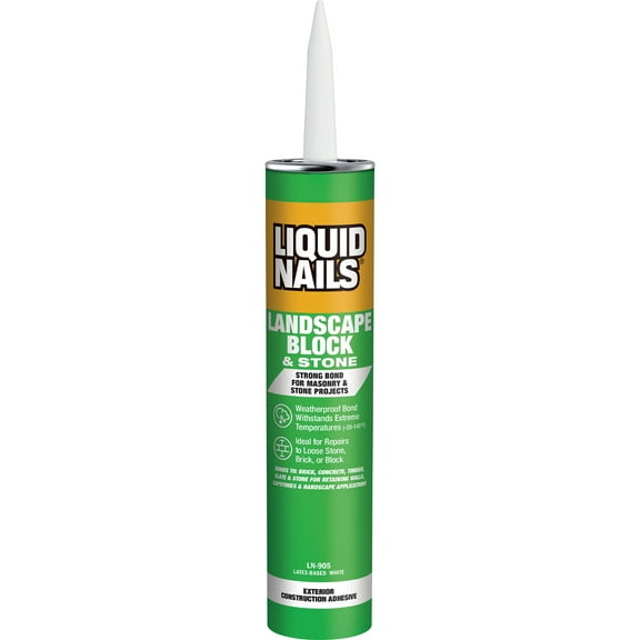 Liquid Nails Landscape Block, Stone and Timber 10 oz. White Exterior Retaining Wall Adhesive