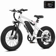 thumbnail image 4 of Qlife Racer Fat Tire 2.0 Electric Bike For Adults, Max 28MPH Mountain Ebike with 750W Motor, 20x4.0" Tire Step Over E-MTB, 48V 15.6Ah Removable Battery,White, 4 of 7