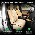 thumbnail image 3 of Plush Paws Luxury Velvet Waterproof Nonslip Scratchproof Bucket Car Seat Cover for Cars & SUVs Regular Desert Sand, 3 of 6