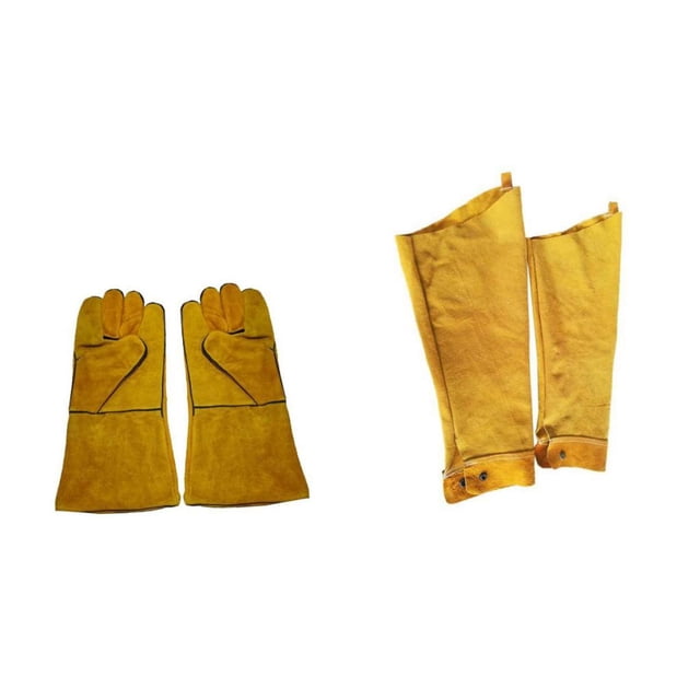 Protección de Soldadura - Guantes de Soldadura + Manguitos de Soldadura - Hechos de material cuero de - Gloria Mangas de soldadura