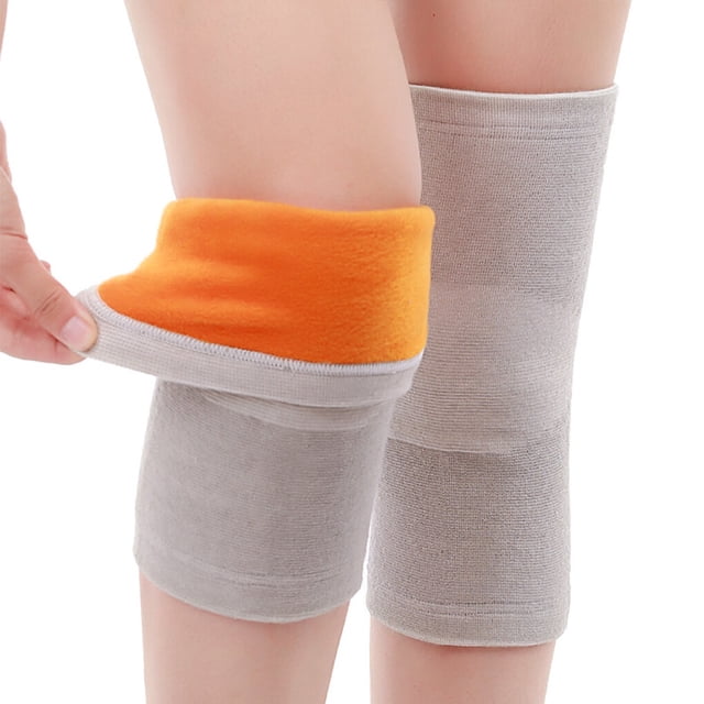 Matsuzay 1 par de rodilleras antifrío Velour Protector Braces manga transpirable gimnasio elástico calentador de piernas para esquiar ciclismo Suministros térmicos Gris L
