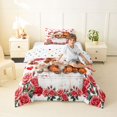 thumbnail image 4 of Erosebridal Red Flowers Blossom Twin Comforter Sets,Cute Farm Highland Cow Bedding Set For Men Women, Reversible 2 Pieces, 4 of 7