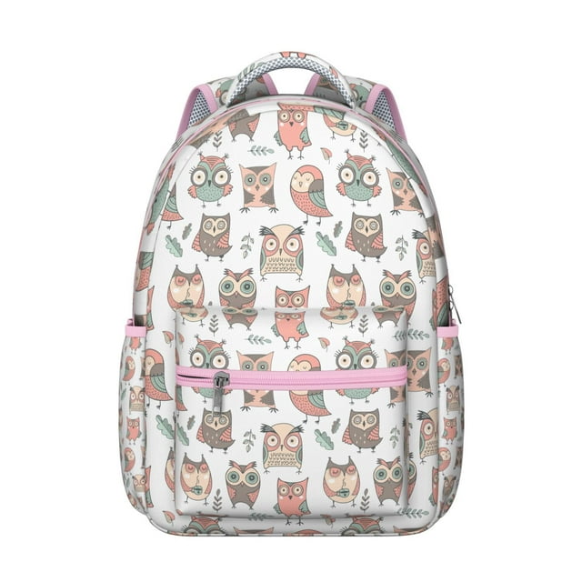 Sac à Dos pour Étudiant à Motif Hibou aux Grands Yeux, Résistant à l'Usure, Imperméable, Sac d'École avec Sangle Ajustable et Rembourrage Respirant, Multifonction pour le Sport, le Camping, les Voyages et l'Usage Quotidien