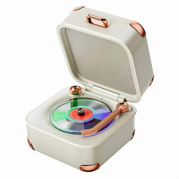 Mini Classic Retro Bluetooth Speaker High Fidelity Music Box Vinyl Record Player Speaker Color Atmosphere Light Speaker
