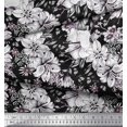 thumbnail image 2 of Soimoi Rayon Fabric Leaves & Flower Floral Printed Fabric 1 Yard 42 Inch Wide, 2 of 3