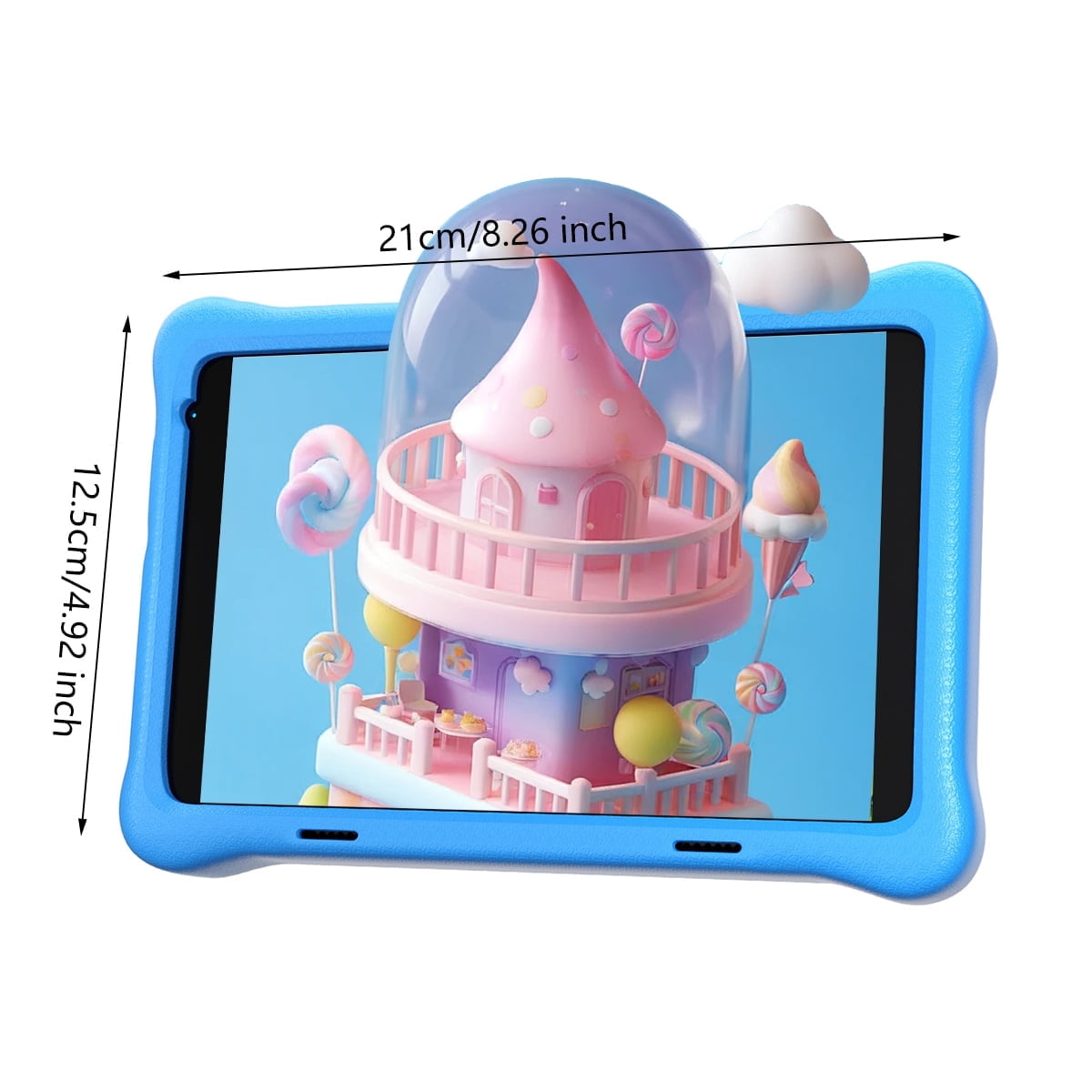 BESTSKI 8'' Kids Tablet, Android 12, 2GB RAM, 32GB Storage, IPS HD Touchscreen, Silicone Case, Pink