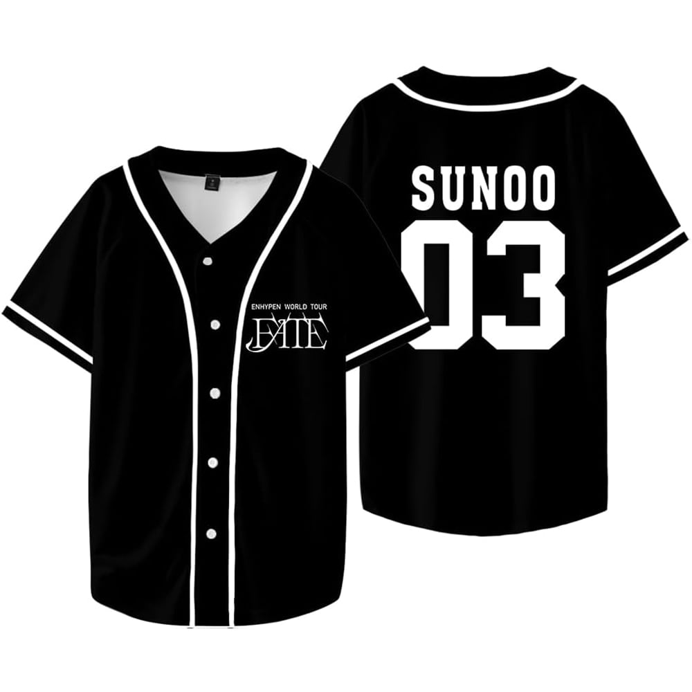 ENHYPEN Fate World Tour Merch Jersey short sleeve baseball uniform