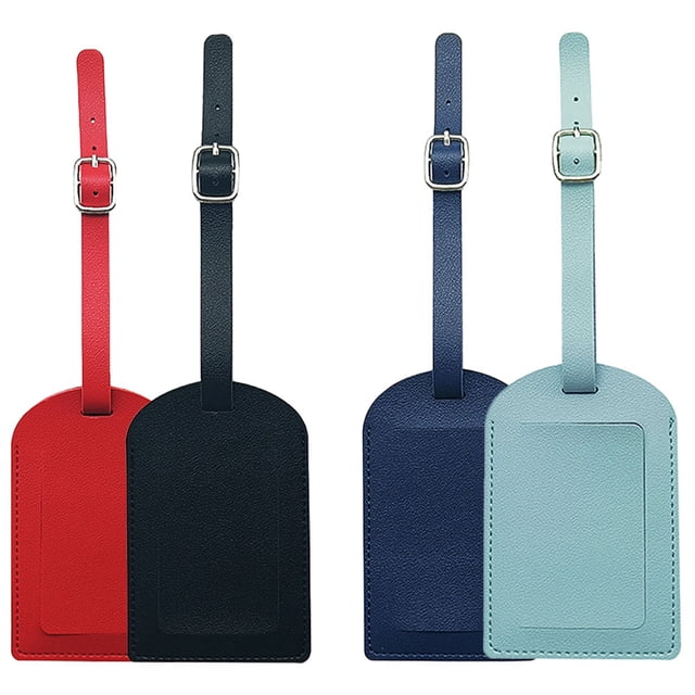 Etiquetas de equipaje de 4 Uds. Etiquetas de bolso de equipaje de cuero etiquetas de viaje, etiquetas de bolso de viaje de protección de privacidad Zhivalor BST3054002-1