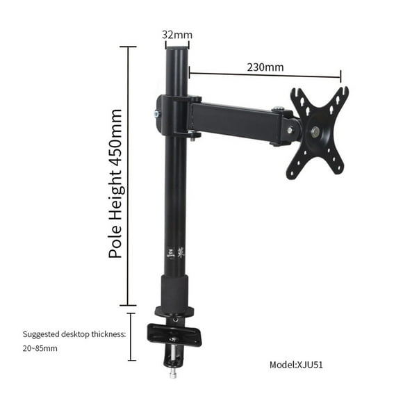 10-32" Single Screen Full Motion Desktop Monitor Mount Base Bracket LCD TV Arm Computer Stand Support PC Holder ,Easy to Use
