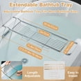 thumbnail image 3 of Stainless Steel Bathtub Caddy Tray, Expandable Bathtub Holder Table, Adjustable Bathroom Tray, Bath Organizer Tub Shelf,Gold,26.8~35.4in, 3 of 8
