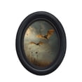 thumbnail image 2 of Roiihwy Halloween Wall Decor, Ghost Framed Dark Ghost Holding Candle Oval Wall Art, Spooky Halloween Oval Walls Decor, Vintage Gothic Canvas Artwork Hanging Decor, 2 of 6