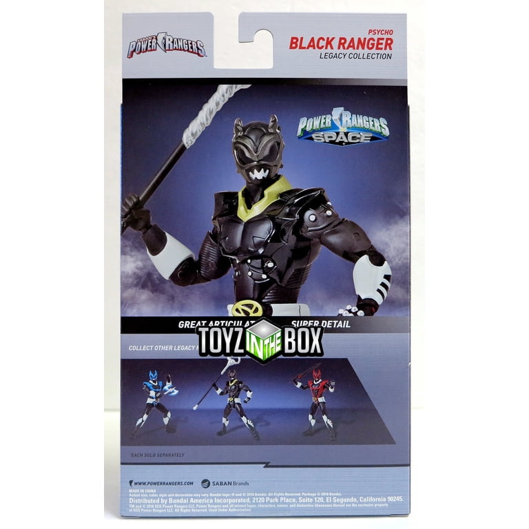 Power Rangers In Space 6.5-Inch Black Ranger Legacy Action Figure - Highly Articulated Collectible With Build-A-Megazord Part