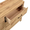 thumbnail image 7 of Modern 4pcs Bedroom Furniture Set King Size Natural Finish Chevron Pattern Bed, 7 of 7