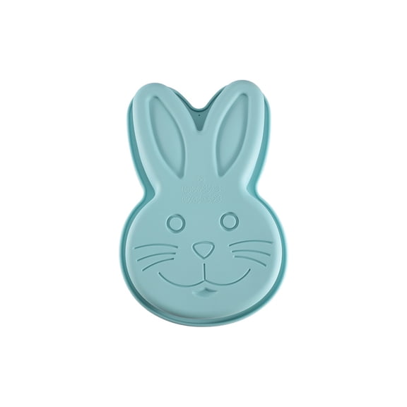Uranda Silicone Bunny Cake Mold Baking Pan，Easter Bunny Shaped Cake Pan，Holiday Birthday Party Cake Baking Pans Blue