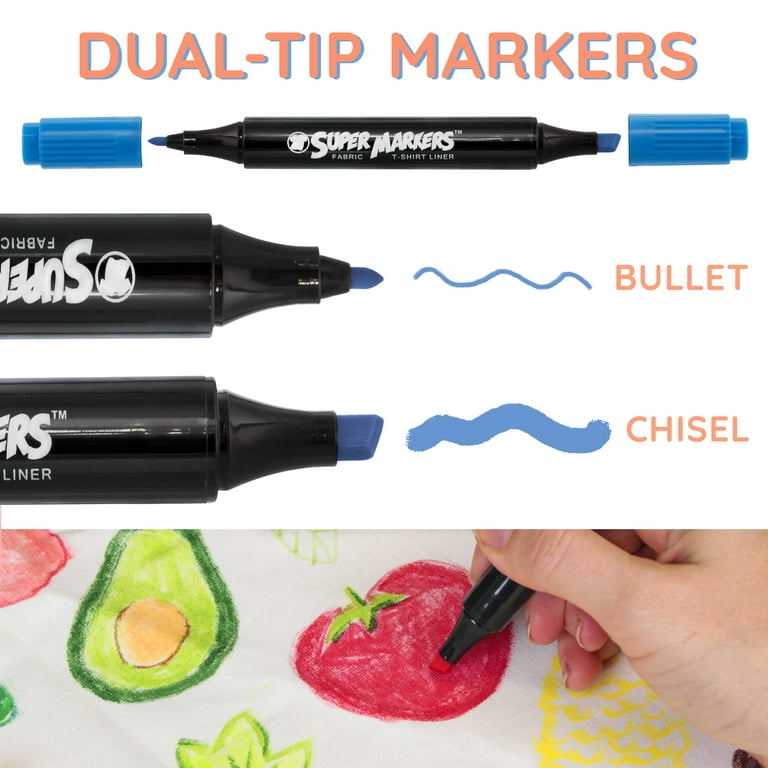 U.S. Art Supply Super Markers 60 Dual Tip Fabric and T-Shirt