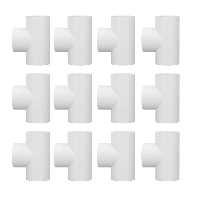 Pipe Fitting Adapter 12Pcs PVC Tee Pipe Fittings Plastic Equal Diameter Joints Adapter Water Supply Home Improvement 25mm ID