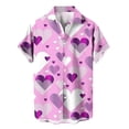 thumbnail image 3 of Camisas casuales con estampado de amor en 3D para hombre, camisa de playa de estilo hawaiano de manga corta a la moda, ropa de gran tamaño para hombre, 3 of 5