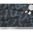 thumbnail image 2 of Soimoi Black Cotton Duck Fabric Laurel Leaves Fabric Prints By Yard 44 Inch Wide, 2 of 3