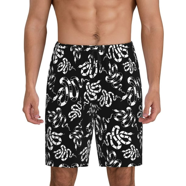 Fotbe Snake Pantalones Cortos de Pijama para Hombre, Ropa de Dormir, Pantalones de Pijama Cortos para Hombre-Large