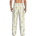 thumbnail image 3 of Goofa White And Gold Geometry Printed Soft Pajama Pants for Men, Wide Leg Comfy Casual Lounge Yoga Pants-XX-Large, 3 of 9