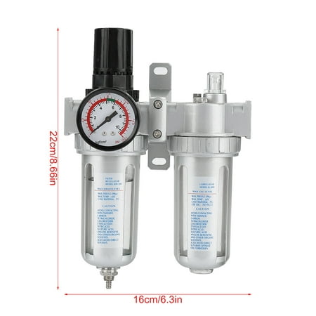 Regulador de filtro de aire - 1 unidad de compresor de aire, trampa de humedad, aceite, filtro de agua, regulador de presión, herramienta lubricadora